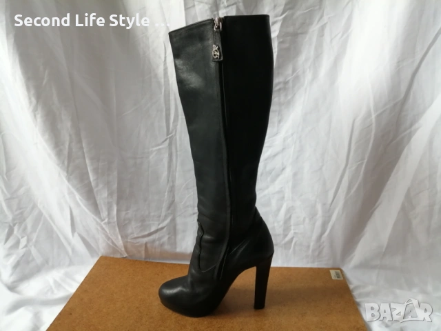 Dsquared2 оригинални ботуши естествена кожа № 36 - с висок ток, платформа, снимка 17 - Дамски ботуши - 53135653