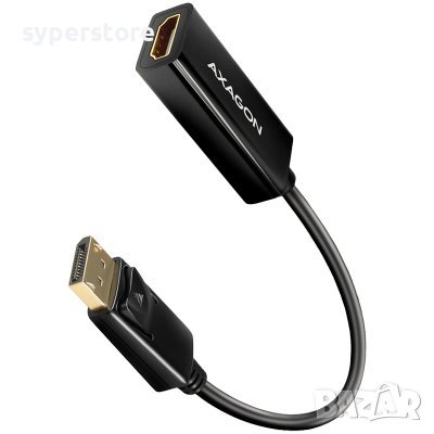 Преходник Адаптер от DP v1.2 към HDMI v1.4b Axagon RVD-HI14N Adapter DP-M to HDMI-F