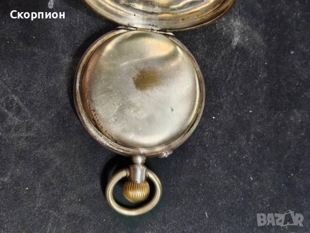 Швейцарски СРЕБЪРЕН джобен часовник 1901г. с позлата - 10 РУБИНА - ПРОМОЦИЯ, снимка 6 - Джобни - 48366603