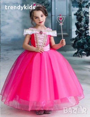 Разкошна рокля на Спящата красавица и Белл+подарък коронка , снимка 2 - Детски рокли и поли - 28468672