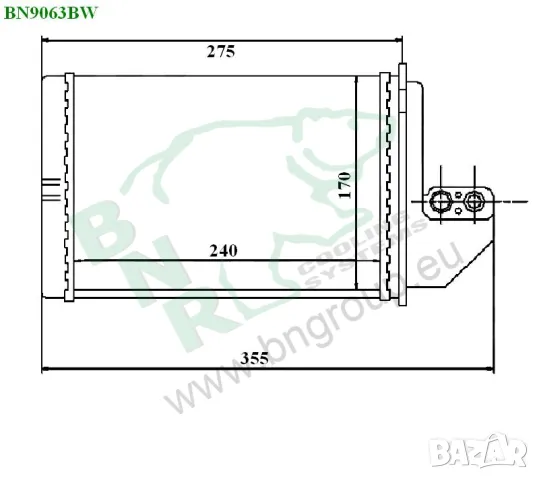 Радиатор парно BNR за BMW BN9063, снимка 5 - Части - 14470460