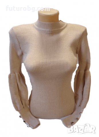 Ефектна блуза от финно плетиво с бухнал ръкав , различни цветове, снимка 3 - Блузи с дълъг ръкав и пуловери - 35645920