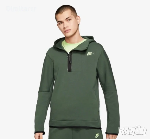 Nike Tech Fleece 1/2 Zip Hoodie S-M, снимка 2 - Спортни дрехи, екипи - 50889017