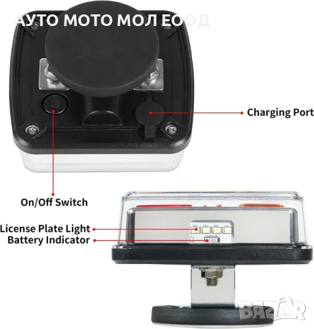 Магнитни, безжични (wireless) LED диодни стопове за Ремарке/Камион - 12V/24V, снимка 5 - Аксесоари и консумативи - 50179355