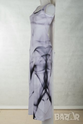 Дълга лятна рокля в сиви нюанси марка Colour pleasure - M, снимка 4 - Рокли - 28659425