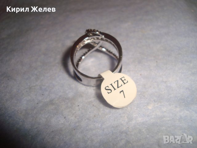 ПРЕКРАСЕН ФЕШЪН АРТ НЕЖЕН ПРЪСТЕН с БЯЛА ПОЗЛАТА и ИСКРЯЩИ ПЪСТРОЦВЕТНИ КАМЪНИ КРИСТАЛИ 17530, снимка 8 - Пръстени - 37499306