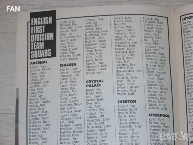 Програма за мачовете от английските първенства за сезон 1990-91 - издание на списание Шут SHOOT, снимка 13 - Списания и комикси - 47330788