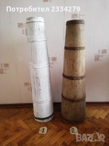 Стари дървени съдове, буталки за мляко и чутури-чукала за продукти. , снимка 3 - Антикварни и старинни предмети - 52319829