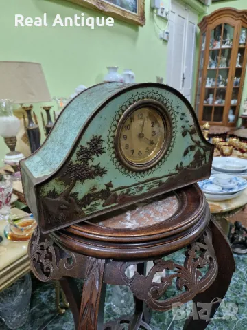 Рядък антикварен колекционерски английски настолен часовник , снимка 4 - Антикварни и старинни предмети - 47649567