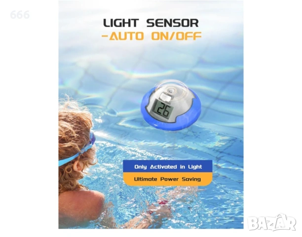 Термометър за басейн BALDR, акумулаторен, 180 дни с 1 зареждане, снимка 5 - Басейни и аксесоари - 53280504