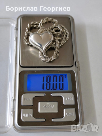 Сребърно колие с медальон сърце 925, снимка 5 - Колиета, медальони, синджири - 52719337