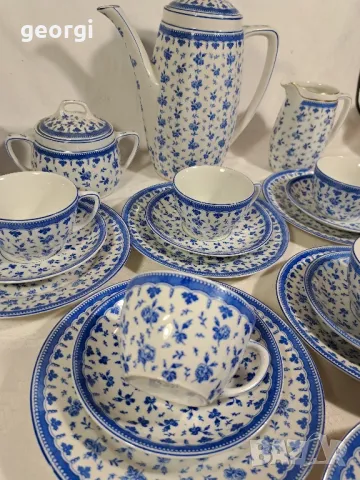 немска порцеланов сервиз KPM синя роза   10/5, снимка 2 - Сервизи - 48336897