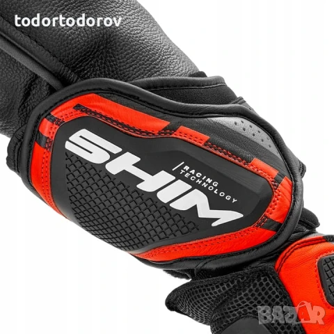 Кожени мото ръкавици SHIMA RS-3 RED ,всички протектори,вентилация, снимка 5 - Аксесоари и консумативи - 51209187