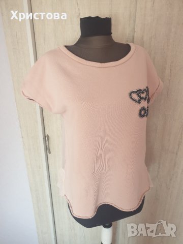 Блузка в бебешко розово с тюлен гръб - 8,00лв., снимка 1 - Тениски - 37760373