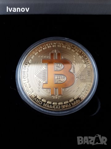 Сувенирна монета Bitcoin в кутия, снимка 2 - Колекции - 36800265