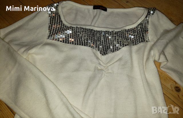 Блузка с пайети, снимка 1 - Блузи с дълъг ръкав и пуловери - 26397316