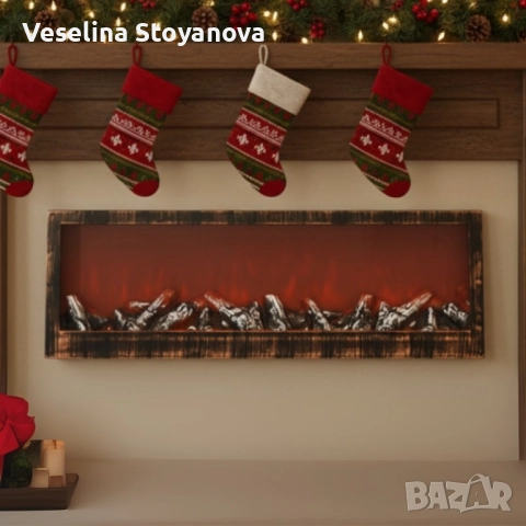 Изкуствена LED камина 24'' – уют и пламък без дим и поддръжка, снимка 4 - Декорация за дома - 52522094