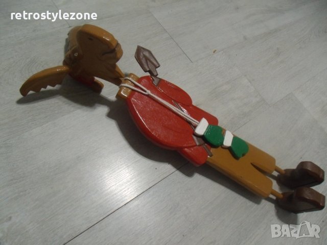 № 6430 стара дървена фигура   - височина 57 см , снимка 4 - Други ценни предмети - 37608044