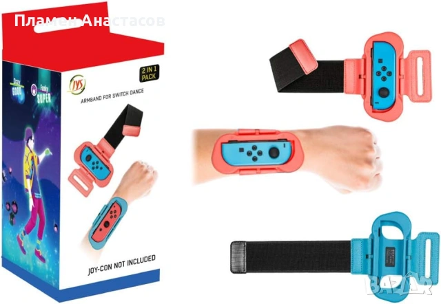 Регулируеми ленти за китка за Joy-Con контролери – 2 бр. (син и розов) за Nintendo Switch, подходящи, снимка 2 - Аксесоари - 53384414