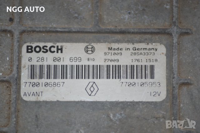 Компютър двигател за Renault Megane Scenic 1.9 dTi (JA0N), 98 к.с., № Bosch 0 281 001 699, снимка 3 - Части - 39760419