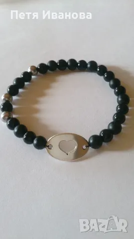 Гривни от полускъпоценни камъни със сребърни елементи , снимка 12 - Гривни - 49567330