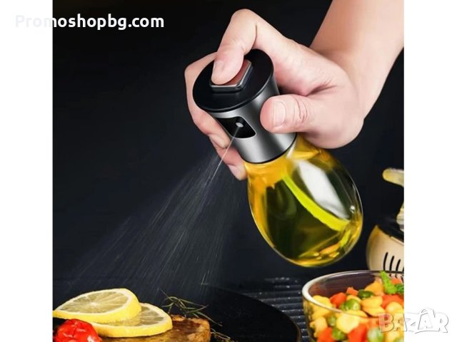 Стъклена Спрей бутилка за зехтин, олио или оцет 200 мл + фуния за пълнене, снимка 5 - Прибори за хранене, готвене и сервиране - 43886611