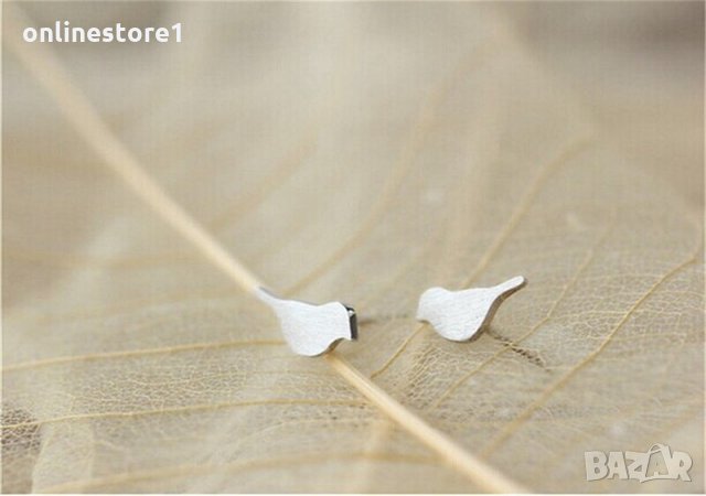 Сребърни Обеци Врабче - 925 печат сребро BT427, снимка 6 - Обеци - 28148704