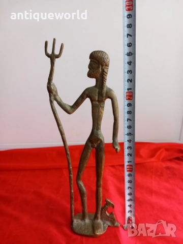 Стара Бронзова Статуетка Бог ПОСЕЙДОН, снимка 6 - Антикварни и старинни предмети - 51844390