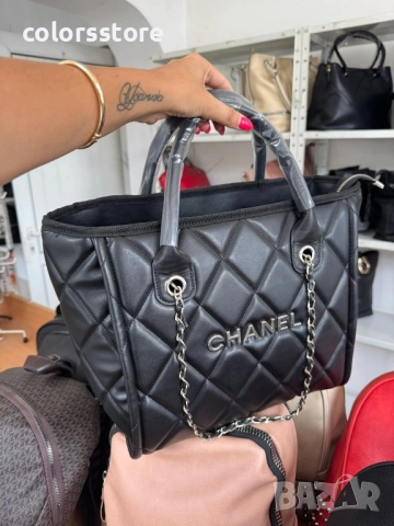 Луксозна Черна чанта Ch@nel/SG109x, снимка 4 - Чанти - 51680421