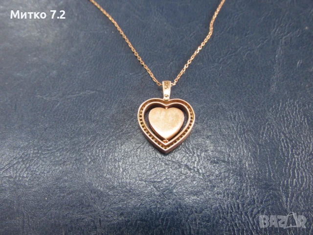 Дамски сребърен медальон сърце, снимка 3 - Колиета, медальони, синджири - 50544596