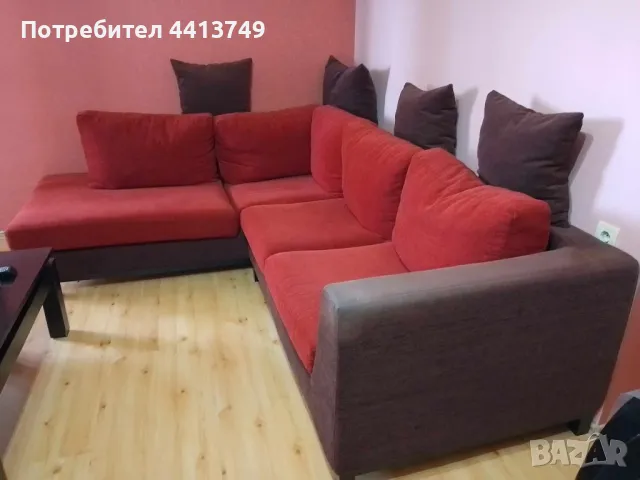ъглов диван с лежанка неразтегаем, снимка 1