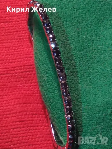 НЕЖНА ПОСРЕБРЕНА ЕЛАСТИЧНА ГРИВНА с ФАСЕТИРАНИ КАМЪЧЕТА КРИСТАЛЧЕТА 30735, снимка 8 - Гривни - 47316200