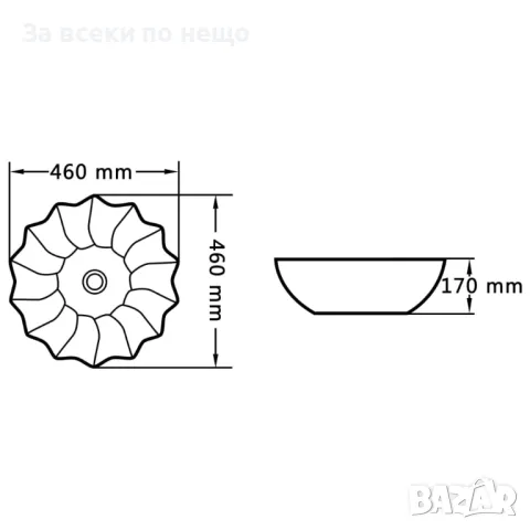 Мивка, 46x17 см, Керамична, Черна Код P556, снимка 6 - Мивки - 50425188
