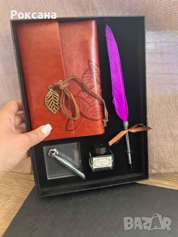 Калиграфичен луксозен подаръчен комплект химикалка+тефтер+мастило, снимка 1