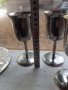 Комплект от четери метални чаши и подложки, снимка 5