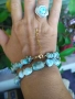 Комплект колие и пръстен от естествен Ларимар, снимка 8