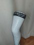 Черни чорапи средна мрежа с дантела за жартиери , снимка 1 - Бельо - 43056350