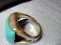 СКЪПОЦЕНЕН СРЕБЪРЕН ПРЪСТЕН СРЕБРО 925 с ГОЛЯМ ШЛИФОВАН ТЮРКОАЗ ВИНТИДЖ АРТ МОДЕЛ 48577, снимка 5