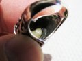 стар сребърен пръстен, Дамски сребърен пръстен със сърце от бял кралски седеф - камъка на, снимка 4