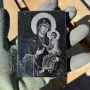 Гравирана икона Богородица с младенеца върху черен гранит за подарък, снимка 7