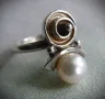 Японски сребърен пръстен с перла Akoya, снимка 2
