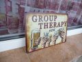 Метална табела алкохол Групова терапия Group therapy here бира уиски водка текила, снимка 2
