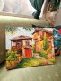Прекрасна Картина с Пейзаж от Български Етно Къщи / Домашен Уют в Цветове !