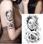 Жена с роза  Временни татоси tattoo татуйровка временна татуировка татос татус Tattoo, снимка 3