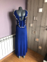Изчистена дълга рокля в цвят турско синьо в перфектно състояние с ефектен гръб размер S Цена 30лв, снимка 2