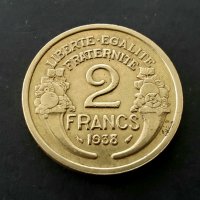 Монети. Франция. Френски франкове . 0,50 ,1 и 2 франка. По рядка година.1938, 1939 г. , снимка 3 - Нумизматика и бонистика - 32883762