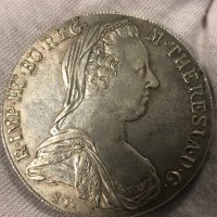 Сребърна монета  Австрия 1 талер, 1780 Мария Терезия - надпис: IUSTITIA ET CLEMENTIA рестрайк, снимка 1 - Нумизматика и бонистика - 40498415