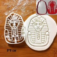 Тутанкамон египет фараон пластмасов резец форма фондан тесто бисквитки, снимка 1 - Форми - 26744223