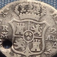 Сребърна монета 2 реала 1808г. Карлос четвърти Мадрид Испания 13629, снимка 7 - Нумизматика и бонистика - 42968431
