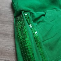НОВИ къси зелени памучни панталонки с пайети на намаление, снимка 2 - Къси панталони и бермуди - 28223545